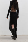 Un Morceau Cotton Knit Draped Skirt UM231XZ32 Black